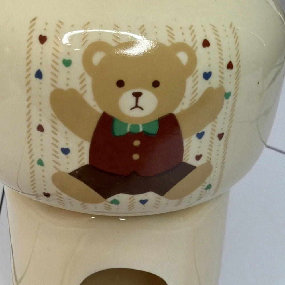 VTG Bear Stoneware Simmer Potpourri Candle Cottage Core Grandma 1980's‎ Chip